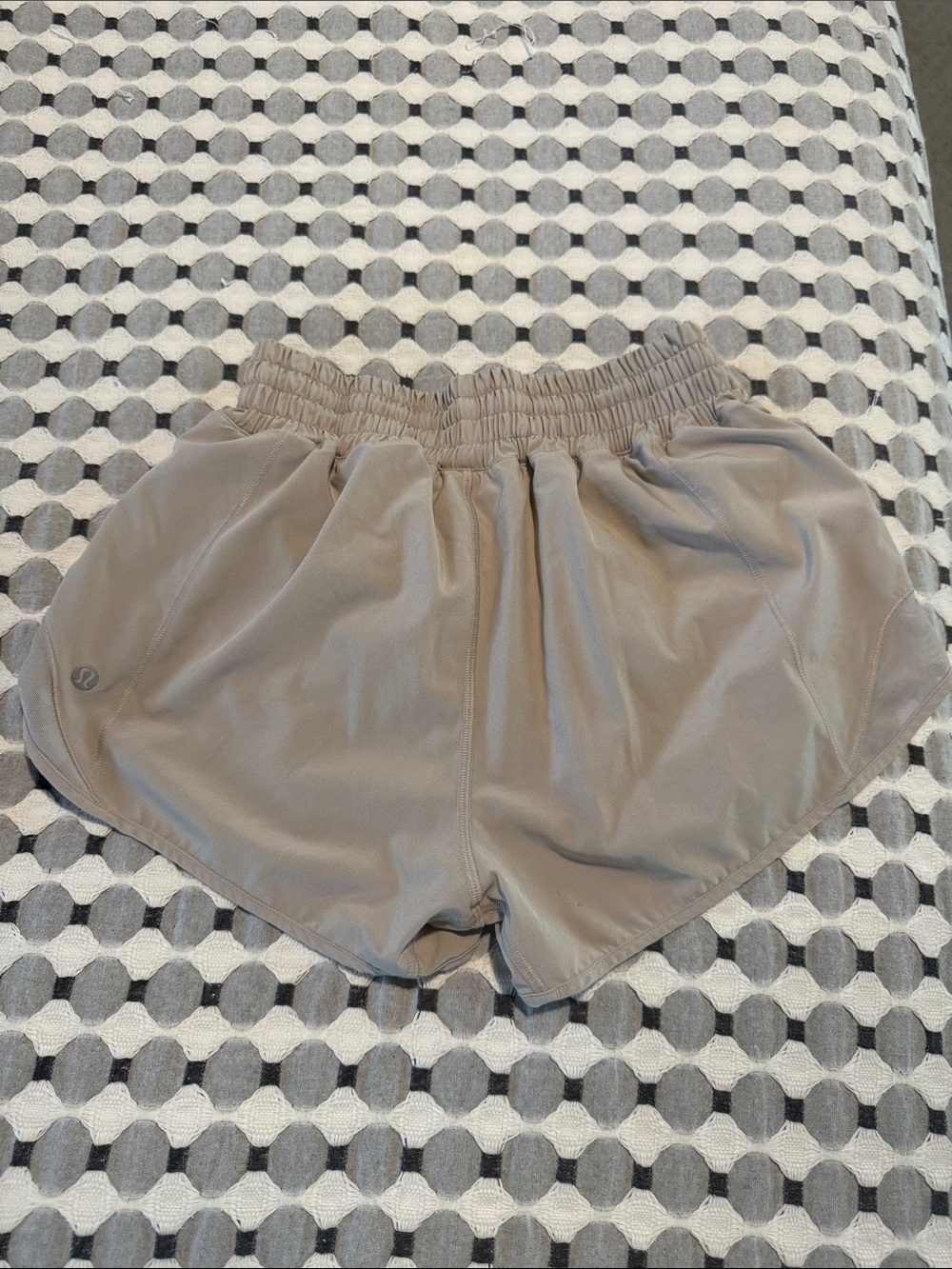 lululemon athletica Taupe Elastic-Waist Athletic Shorts